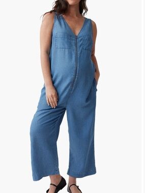 Ingrid & Isabel Denim Blue Maternity Jumpsuit Romper